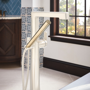 Click here to see Brizo RP100439GL Brizo Levoir Tub Faucet Handshower w/ H2Okinetic, 1.75 GPM, Brilliance Luxe Gold - RP100439GL