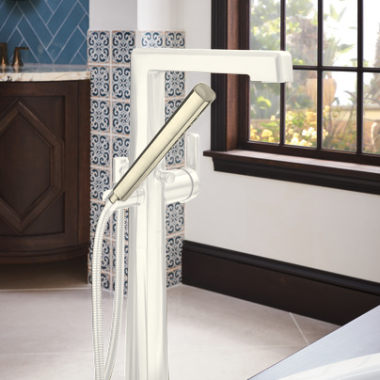 Click here to see Brizo RP100439PN Brizo Levoir Tub Faucet Handshower w/ H2Okinetic, 1.75 GPM, Brilliance Polished Nickel - RP100439PN