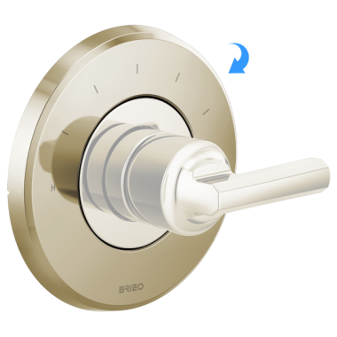 Click here to see Brizo RP100434PN Brizo Levoir Sensori Escutcheon for T66T098-LHP Thermostatic Valve Trim, Brilliance Polished Nickel - RP100434PN