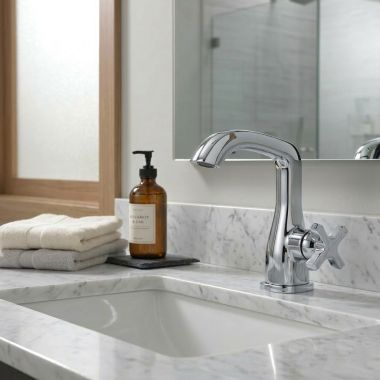 Click here to see  576-LPU-LHP-DST Delta Stryke Single-Handle Bathroom Faucet, Less Pop-Up, Less Handle, 1.2 GPM, Chrome - 576-LPU-LHP-DST