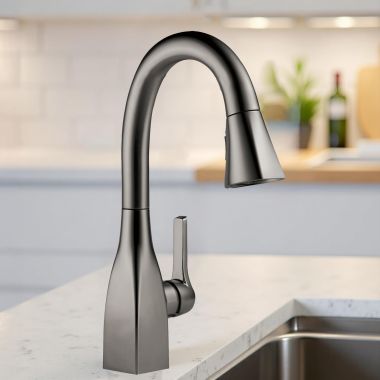Click here to see Delta 9983-KS-DST Delta Mateo Pull-Down Bar/Prep Faucet, Single Handle, Touch-Clean, DIAMOND Seal, ADA, 1.8 GPM - Black Stainless - 9983-KS-DST