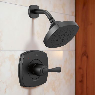 Click here to see Delta T14276-BL Delta Stryke Monitor 14 Series Shower Faucet, 5 Settings, Lever Handle, 1.75 GPM, Matte Black - T14276-BL