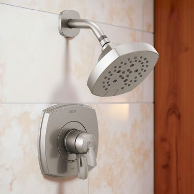 Click here to see Delta T17276-SS Delta Stryke Monitor 17 Series 5-Setting Shower Faucet with Volume Control, Two Handles, H2Okinetic, 1.75 GPM, Stainless - T17276-SS
