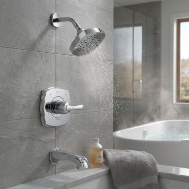 Click here to see  T14476 Delta Stryke Monitor 14 Series H2Okinetic Tub and Shower Trim, 1.75 GPM, Chrome - T14476