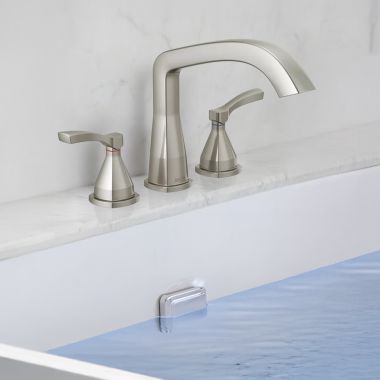 Click here to see Delta T2776-SS Delta Stryke Three Hole Roman Tub Only Trim, Lever Handles, Rigid Spout, ADA, Stainless - T2776-SS