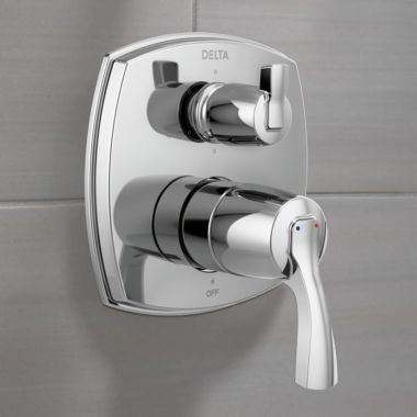 Click here to see Delta T24976-LHP Delta Stryke Monitor 14 Series Valve Trim w/ 6-Function Diverter, Less Handle, Polished Chrome - T24976-LHP