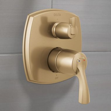 Click here to see Delta T24876-CZLHP Delta Stryke Monitor 14 Series Valve Trim w/ 3-Function Diverter, Less Handle, Champagne Bronze - T24876-CZLHP