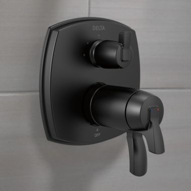 Click here to see Delta T27T876-BLLHP Delta Stryke TempAssure 17T Series Two-Handle Valve Trim w/ 3-Function Diverter, Less Handle, Matte Black - T27T876-BLLHP