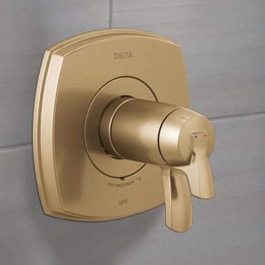 Click here to see Delta T17T076-CZ Delta Stryke TempAssure 17T Series Two-Handle Valve Trim, Lever Handles, Champagne Bronze - T17T076-CZ