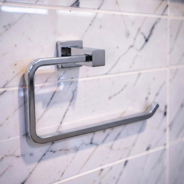 Click here to see  IAO20846 Delta Velum Wall Mounted Towel Ring with Mounting Hardware, Chrome - IAO20846