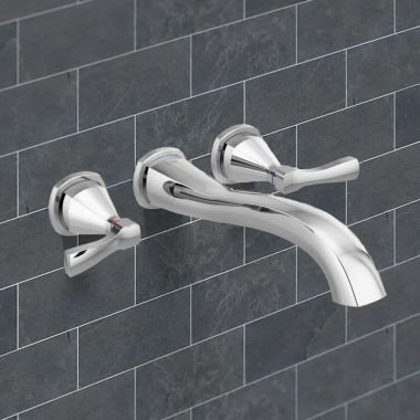 Click here to see Delta T5776-WL Delta Stryke Two-Handle Wall-Mount Tub Faucet Trim, Lever Handles, 8 GPM, Chrome - T5776-WL