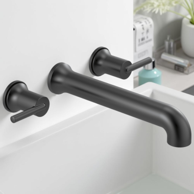 Click here to see Delta T5759-BLWL Delta Contemporary Two-Handle Wall-Mount Tub Faucet Trim, Lever Handles, ADA-Compliant, 8