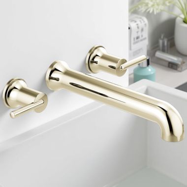 Click here to see Delta T5759-PNWL Delta Contemporary Two-Handle Wall-Mount Tub Faucet Trim, Lever Handles, ADA-Compliant, 8