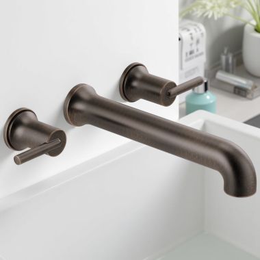 Click here to see Delta T5759-RBWL Delta Contemporary Two-Handle Wall-Mount Tub Faucet Trim, Lever Handles, ADA-Compliant, 8