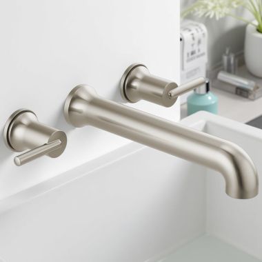 Click here to see Delta T5759-SSWL Delta Contemporary Two-Handle Wall-Mount Tub Faucet Trim, Lever Handles, ADA-Compliant, 8