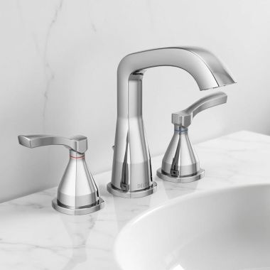 Click here to see Delta 35776-MPU-DST Delta Stryke Widespread Bathroom Faucet With Metal Pop-Up, Lever Handles, Diamond Seal, ADA, 1.2 GPM, Chrome - 35776-MPU-DST