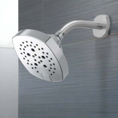 Click here to see Delta 52663 Delta H2Okinetic Five-Setting Shower Head with Push Button Diverter, 1.75 GPM, Chrome - 52663