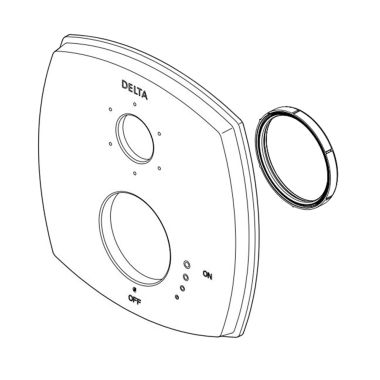 Click here to see Delta RP100391 Delta Stryke 7in Chrome Metal Escutcheon for 27S and 27T Series 6-Setting Diverter Trim - RP100391