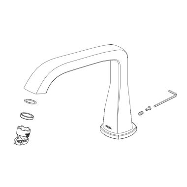 Click here to see Delta RP100400SS Delta Stryke Spout for 4-Hole Diverter Roman Tub, Stainless - RP100400SS