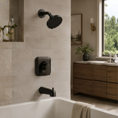 Click here to see  T2473NHBL Moen Genta LX Posi-Temp Tub/Shower Faucet, Less Showerhead, Matte Black - T2473NHBL