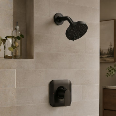 Click here to see  T2472EPBL Moen Genta LX Posi-Temp Single-Handle Shower Faucet, Six-Function, 1.75 GPM, Eco-Performance, Matte Black - T2472EPBL
