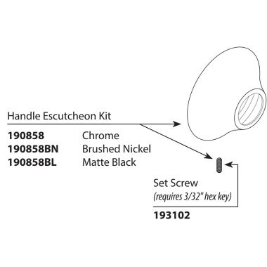 Click here to see Moen 190858BN Moen Doux Handle Escutcheon Kit - Brushed Nickel (190858BN)