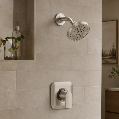 Click here to see  T2472NHBN Moen Genta LX Posi-Temp Single-Handle Shower Faucet, Less Showerhead, Brushed Nickel - T2472NHBN