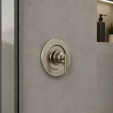 Click here to see  T2901BN Moen Gibson Posi-Temp Single-Handle Valve Trim, Lever Handle, ADA, Brushed Nickel - T2901BN