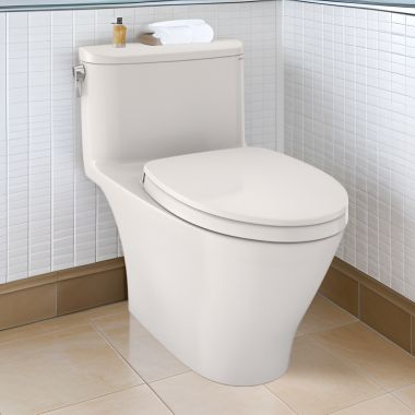 Click here to see Toto MS642124CEFG#11 TOTO Nexus One-Piece Toilet, Elongated, 1.28 GPF, Universal Height, SS124 SoftClose Seat, WASHLET+ Ready, Colonial White - MS642124CEFG#11