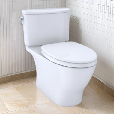 Click here to see Toto MS442124CEFG#01 TOTO Nexus Two-Piece Elongated Toilet w/ SoftClose Seat, WASHLET+ ready, 1.28 GPF, Universal Height, Cotton White - MS442124CEFG#01