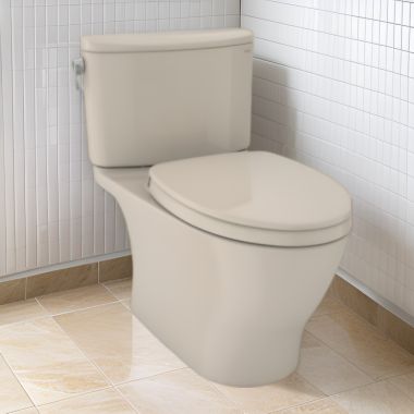 Click here to see Toto MS442124CEFG#03 TOTO Nexus Two-Piece Elongated 1.28 GPF Universal Height Toilet with CEFIONTECT and SS124 SoftClose Seat, WASHLET+ Ready, Bone - MS442124CEFG#03