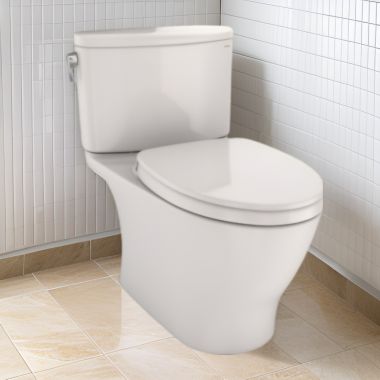 Click here to see Toto MS442124CEFG#11 TOTO Nexus Two-Piece Toilet, Elongated, 1.28 GPF, Universal Height, SS124 SoftClose Seat, WASHLET+ Ready, Colonial White - MS442124CEFG#11