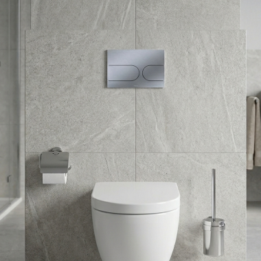 Click here to see TOTO USA INC YT970#SS TOTO Dual Flush Round Push Button Plate for Select DuoFit In-Wall Tank Unit, Stainless Steel - YT970#SS