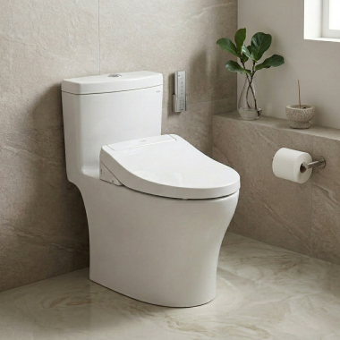 Click here to see Toto CST646CUMFGAT40#01 TOTO Aquia IV One-Piece Elongated Dual Flush 1.0 and 0.8 GPF WASHLET+ and Auto Flush Ready Toilet with CEFIONTECT, Cotton White - CST646CUMFGAT40#01