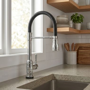 Click here to see  9690T-DST Delta Broderick Pro Single-Handle Pull-Down Spring Kitchen Faucet w/ Touch2O, Chrome - 9690T-DST
