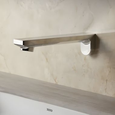 Click here to see Toto TEL1D3-D20E#CP TOTO Libella EcoPower M Wall-Mount Touchless Lavatory Faucet with Thermostatic Mixing Valve, Vandal Resistant Aerator, Polished Chrome - TEL1D3-D20E#CP