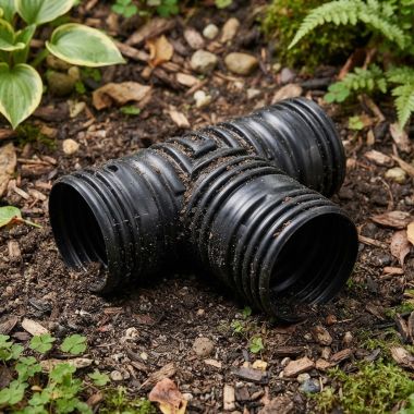 Click here to see Rainbird DFLXTYCON Rain Bird FLEXDrain Flexible Tee Wye Fitting For Downspouts, Flex Pipe, Corrugated Pipe, 4