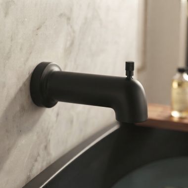 Click here to see  3890BL Moen Pull-Up Diverter Tub Spout, Matte Black - 3890BL