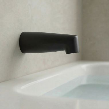 Click here to see  3829BL Moen Wall-Mount Non-Diverter Tub Spout. Matte Black - 3829BL