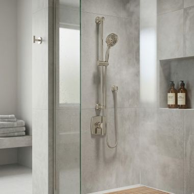 Click here to see  3667EPNL Moen Eco-Performance Handheld Shower with Slide Bar, Four-Function, 1.75 GPM, WaterSense, Polished Nickel - 3667EPNL