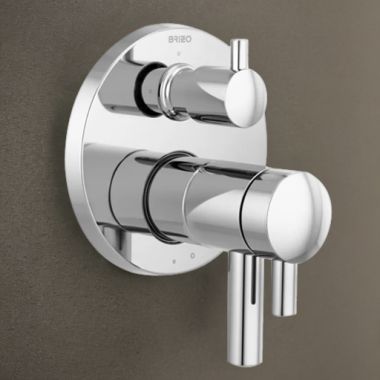 Click here to see Brizo T75575-PC Brizo Odin TempAssure Thermostatic Valve Trim w/ 3-Function Diverter Trim, Lever Handles, Polished Chrome - T75575-PC