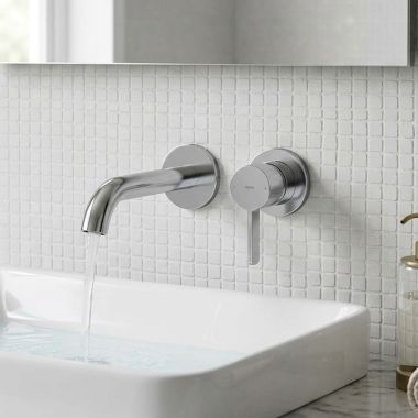 Click here to see Toto TLG11307U#CP TOTO GF Wall-Mount Single-Handle Bathroom Faucet with COMFORT GLIDE Technology, Lever Handle, Two-Hole, 1.2 GPM, Polished Chrome - TLG11307U#CP