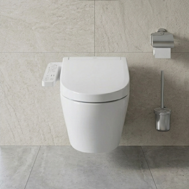 Click here to see TOTO USA INC CT428CFGT40#01 TOTO EP Skirted Wall-Hung Elongated Toilet Bowl, Washlet+ Ready, CEFIONTECT, Universal Height, Cotton White - CT428CFGT40#01