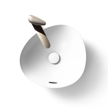 Click here to see Toto LT477G#01 TOTO Kiwami Asymmetrical Vessel Bathroom Sink with CEFIONTECT, Front Overflow, LINEARCERAM, Cotton - LT477G#01