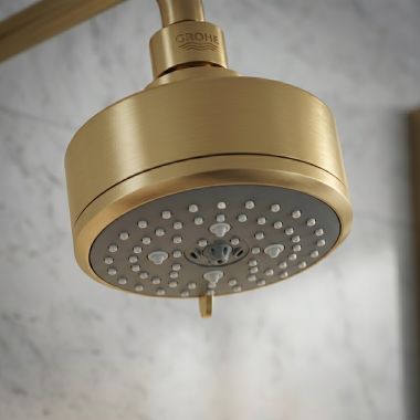 Click here to see  26043GN1 GROHE TEMPESTA Cosmopolitan 100 1.75 GPM 4-Spray Shower Head, 4” - 4 Sprays, Brushed Cool Sunrise - 26043GN1 