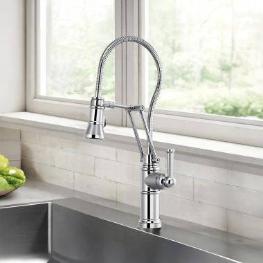 Click here to see Brizo 63125LF-PC Brizo Artesso Articulating Kitchen Faucet With Finished Hose, MagneDock, 1.8 GPM, Polished Chrome - 63125LF-PC