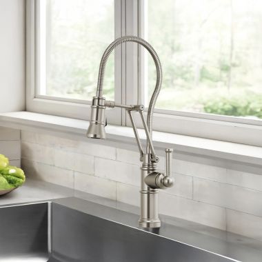 Click here to see Brizo 63125LF-SS Brizo Artesso Articulating Kitchen Faucet With Finished Hose, MagneDock, 1.8 GPM, Brilliance Stainless - 63125LF-SS