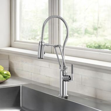 Click here to see Brizo 63143LF-PC Brizo Litze Single-Handle Articulating Kitchen Faucet with Finished Hose, 1.8 GPM, Polished Chrome - 63143LF-PC