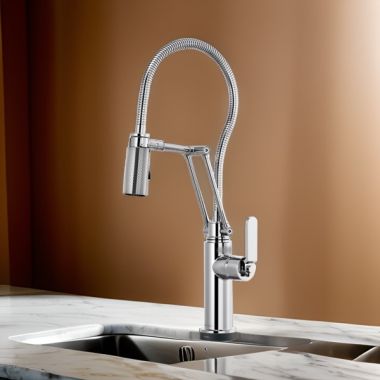Click here to see Brizo 64144LF-PC Brizo Litze One-Handle Articulating Kitchen Faucet with Finished Hose, SmartTouch, 1.8 GPM, Polished Chrome - 64144LF-PC