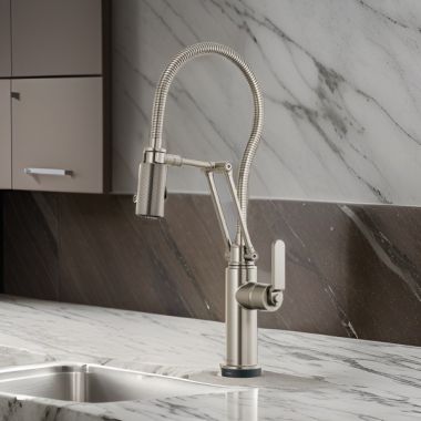 Click here to see Brizo 64144LF-SS Brizo Litze One-Handle Articulating Kitchen Faucet with Finished Hose, SmartTouch, 1.8 GPM, Brilliance Stainless - 64144LF-SS